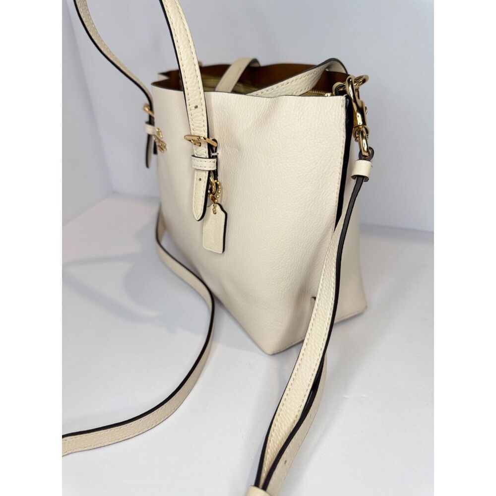 Coach Mollie Tote 25 Chalk White Leather Crossbody Satchel Bag C4084 - Picture 6 of 11